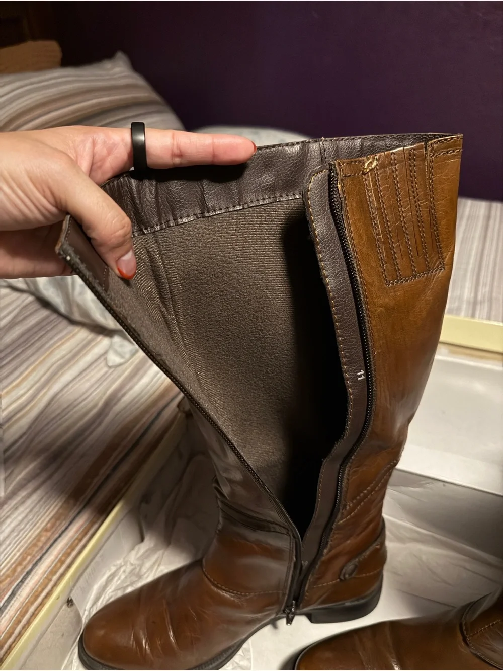 Cathy Jean Brown Leather Over-the-Knee Boots